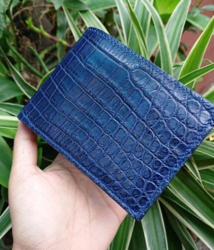 Dark blue crocodile leather wallet