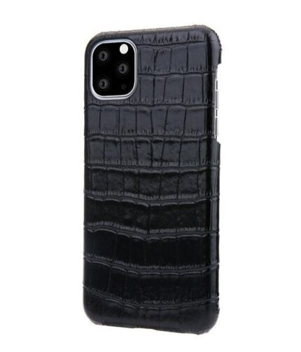 Luxury Gator Black Leather iPhone Case