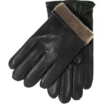 Giovanni Black Lambskin Leather Gloves