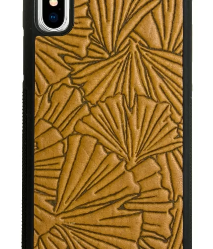 iPhone X Leather Case Ginkgo