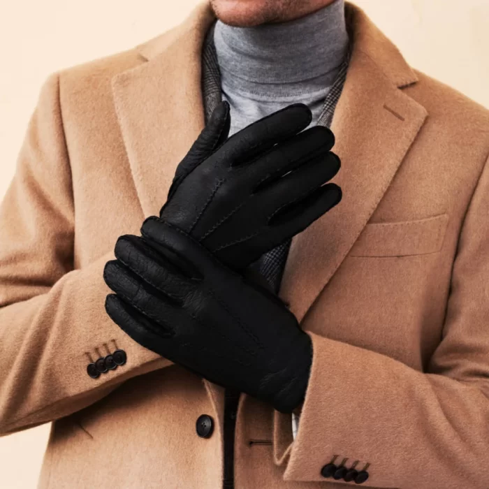 Antonio Black Peccary Leather Gloves