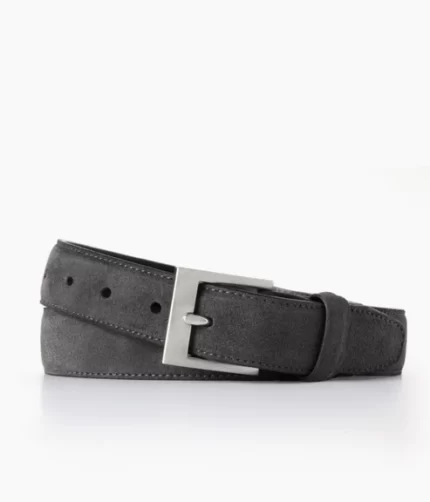 Mens Classic Grey Leather Belt