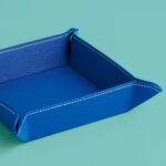 Blue Leather Coin Tray or Stud Box