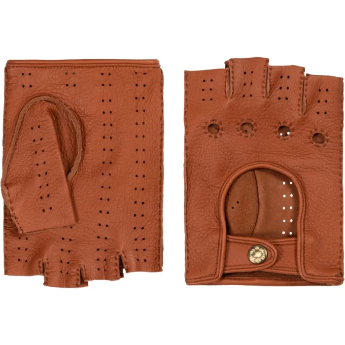 Vincenzo Brown Leather Driving Gloves