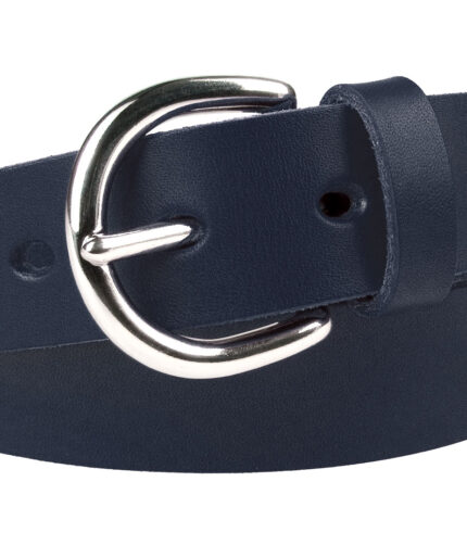 Womens Navy Blue Leather Belt