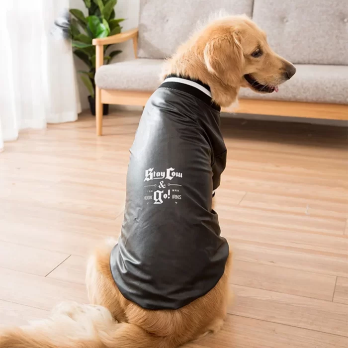 Pets Dogs PU Leather Jacket Waterproof