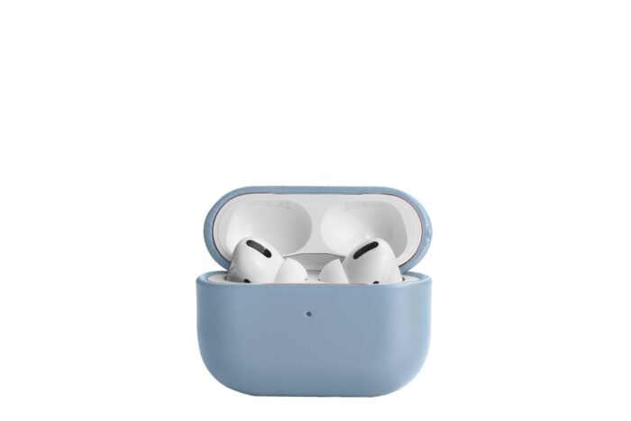 Sky Blue Leather Apple AirPods Cover