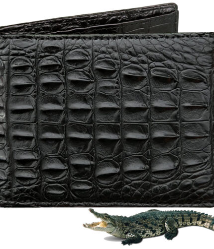 Black Double Side Alligator Skin Bifold