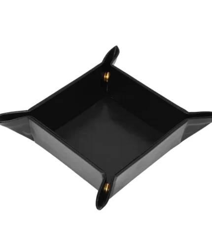 Black Leather Coin Tray or Stud Box