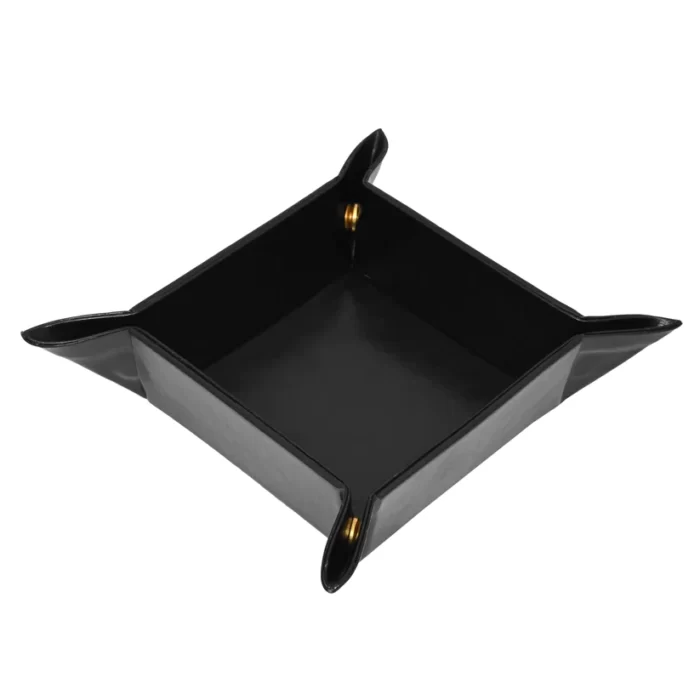 Black Leather Coin Tray or Stud Box