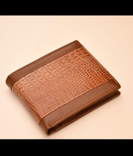 Brown Mens Crocodile Leather Wallet