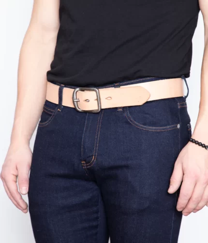 Naked Famous Thick Belt Natural Leather