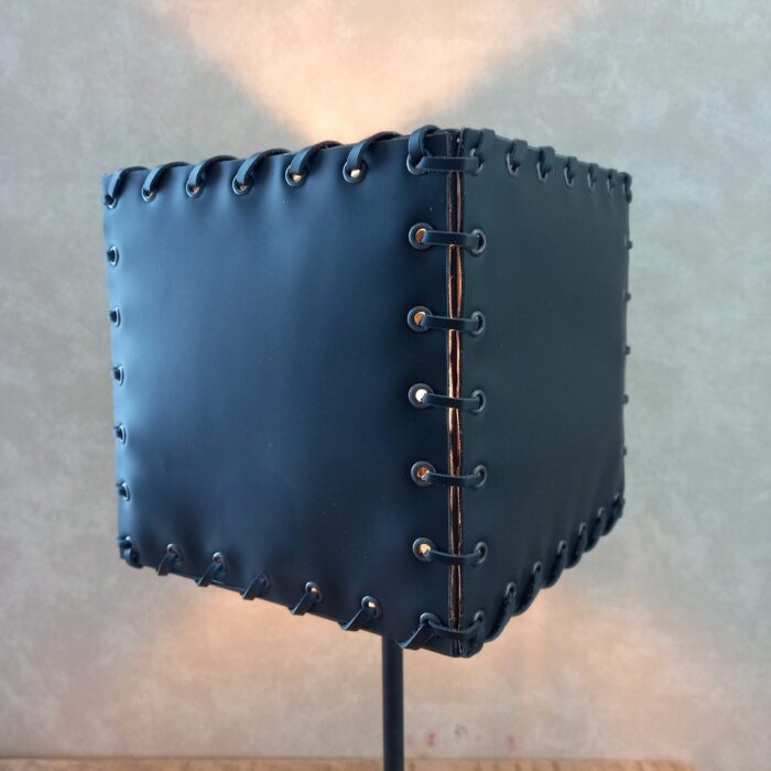 Ragtime cube leather lampshade