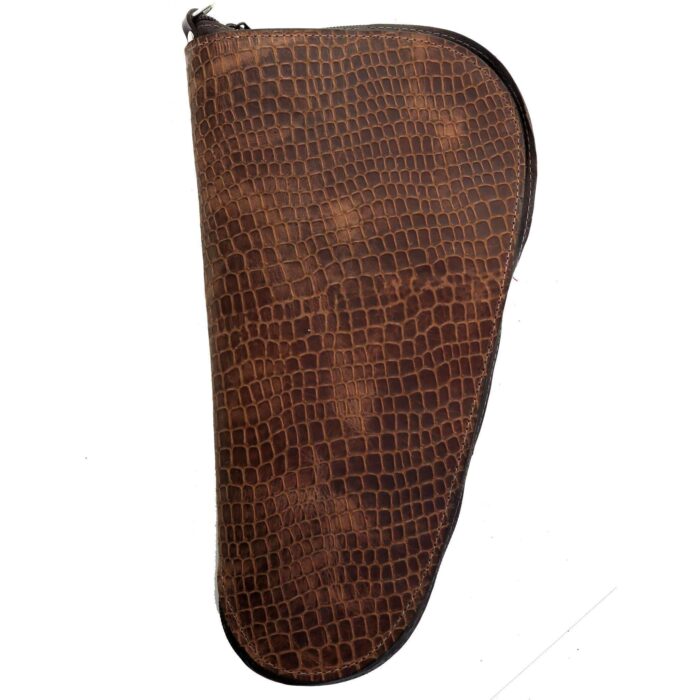 Brown Vintage Gator Print Pistol Case