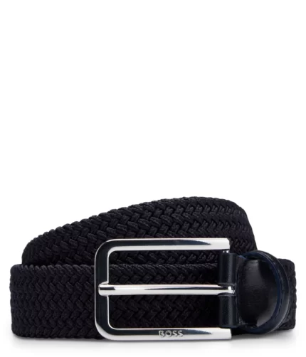 Bold WOVEN BELT WITH LEATHER FACINGS