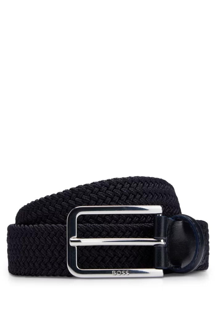 Bold WOVEN BELT WITH LEATHER FACINGS