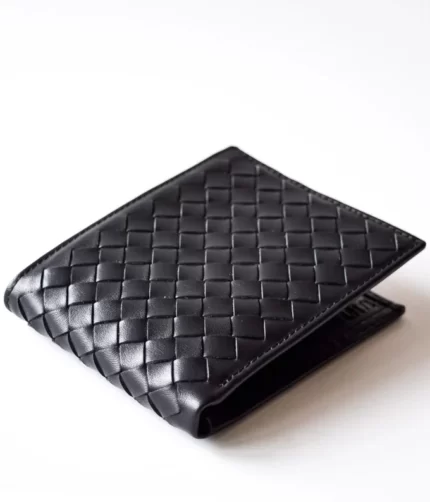 Black Slim Bifold Leather Wallet