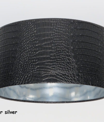 Black crocodile Eco leather lampshade