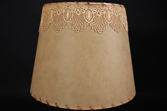Antique table lamp leather shade