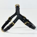 Black Real Leather Dog Harness