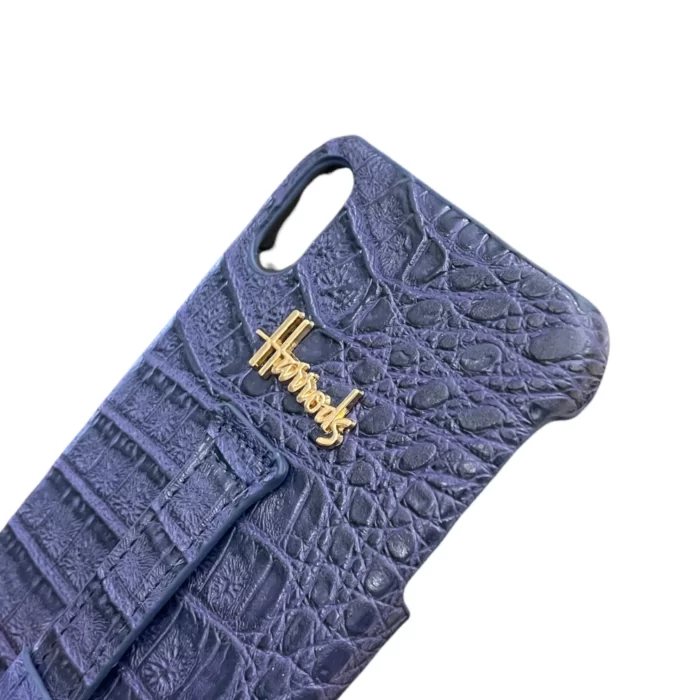 Luxury Designer iPhone XS Leather Blue