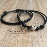 Black Leather Couple Bracelets