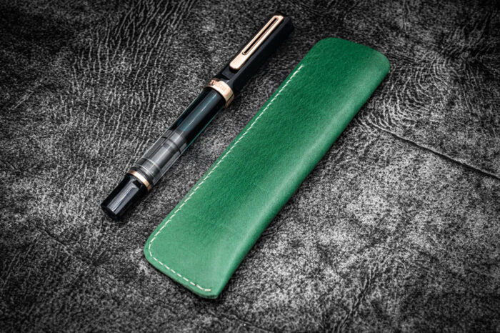 LEATHER GREEN SINGLE FOUNTAIN PEN COVER