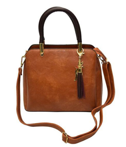 Leather Women Handbag,Handbag Shoulder Bag, Shoulder Bag- Light Brown