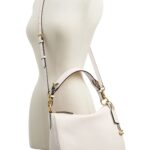 White Polished Pebble Leather Shoulder Bag ,White Polished ,Leather Shoulder Bag