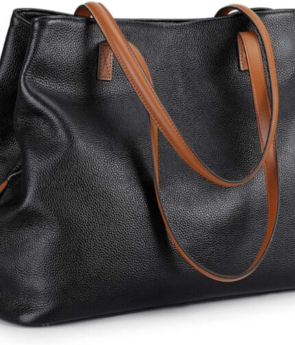 Leather tote bag with zipper,tote bag with zipper, bag with zipper