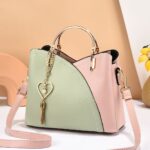 Fashionable Green Pink Leather Hand Bag ,Fashionable Green Pink Leather ,Green Pink Leather Hand Bag