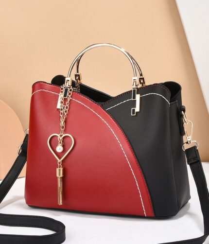 Fashionable Black Red Leather Hand Bag ,Fashionable Black Red Leather .Black Red Leather ,Black Red Leather Hand Bag