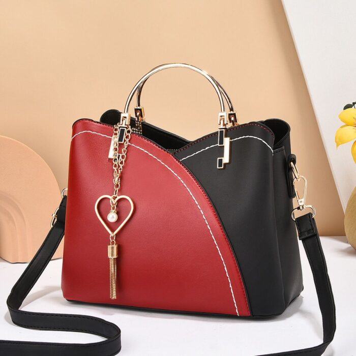 Fashionable Black Red Leather Hand Bag ,Fashionable Black Red Leather .Black Red Leather ,Black Red Leather Hand Bag