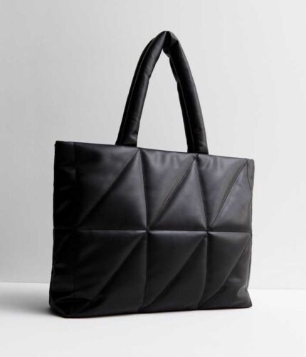 Leather-Look ,Puffer Tote Bag