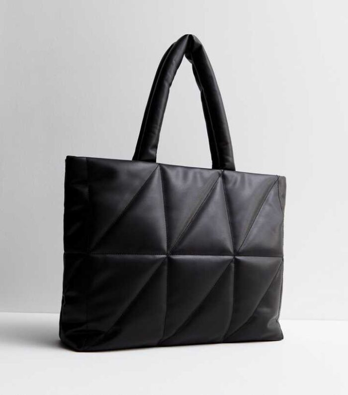 Leather-Look ,Puffer Tote Bag