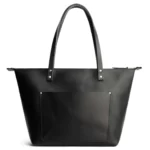 Black Leather Tote Bag, ladies Black bag, tote bags, Black Leather Tote Zipper Bag
