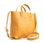 Crossbody Tote Bag In Yellow, Crossbody Tote Bag, Brown Leather Tote Bag.ladies brown bag. tote bags