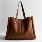 Leather-Look Teddy,Lined Tote Bag