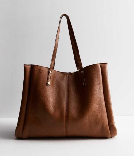 Leather-Look Teddy,Lined Tote Bag