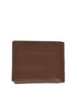 Men Tan Checked Leather Wallet