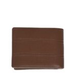 Men Tan Checked Leather Wallet