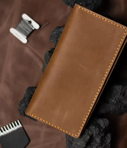 HANDMADE TRAVELLING TAN LEATHER WALLET