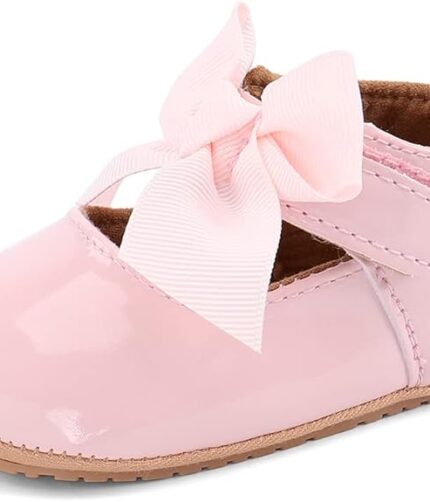 Soft Sole Baby Pink Leather Shoes ,Pink Leather Shoes