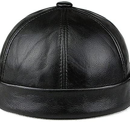 Genuine Leather Skull Cap