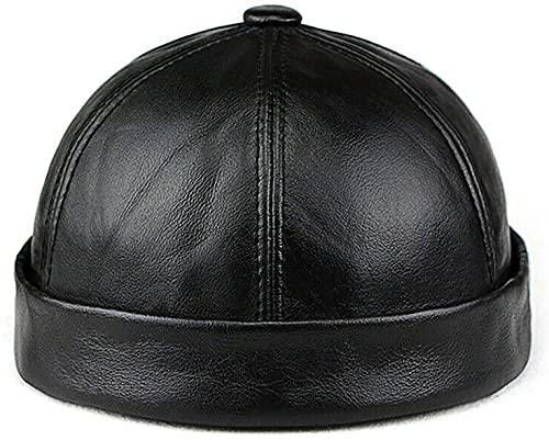 Genuine Leather Skull Cap