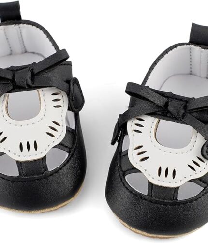 Soft Sole Baby Black White Leather Shoes ,Black White Leather Shoes