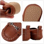 Newborn Boys Solid Brown Leather Shoes ,Brown Leather Shoes