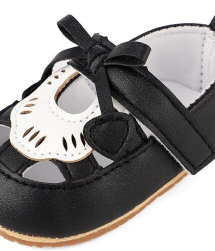 Soft Sole Baby Black White Leather Shoes ,Black White Leather Shoes