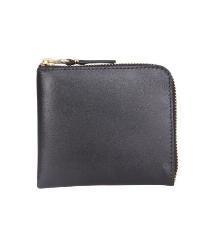 BLACK LEATHER WALLET WITH ZIPPER