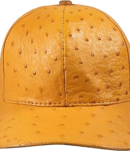 Exotic Genuine Ostrich Leather Cap